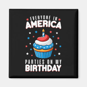 Aimant De Juillet Anniversaire Fête Garçon Fille 4 Juille
