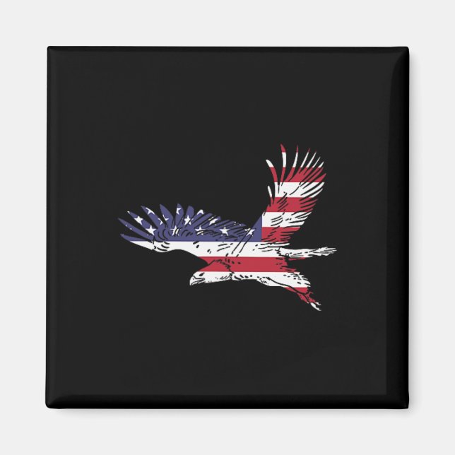 Aimant De Juillet Bald Eagle Us Drapeau Poche Amérique Ho (Devant)
