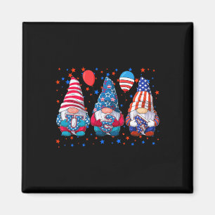 Aimant De Juillet Gnomes Cute États-Unis Indépendance Dra