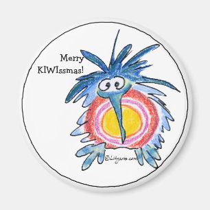 Aimant de kiwi de Joyeux Noël de bande dessinée