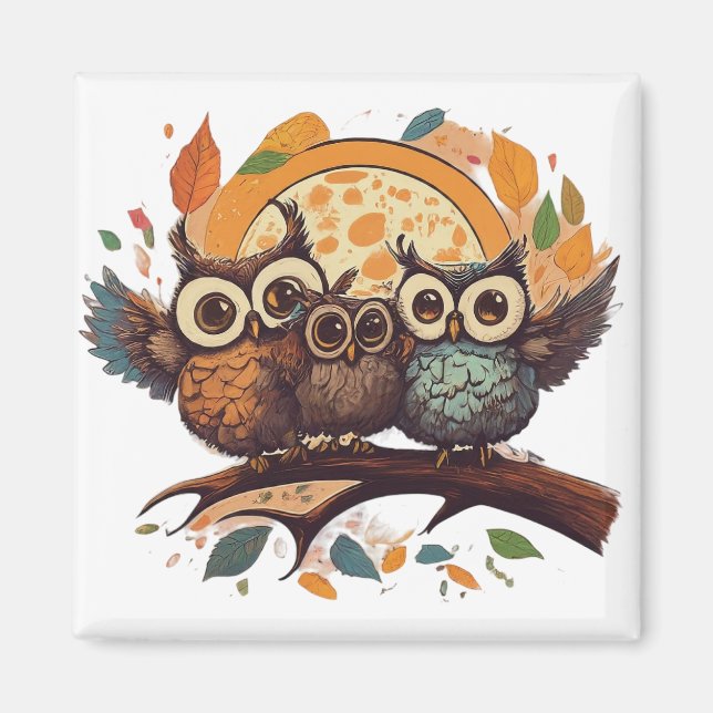 Aimant de la branche de hibou (Devant)