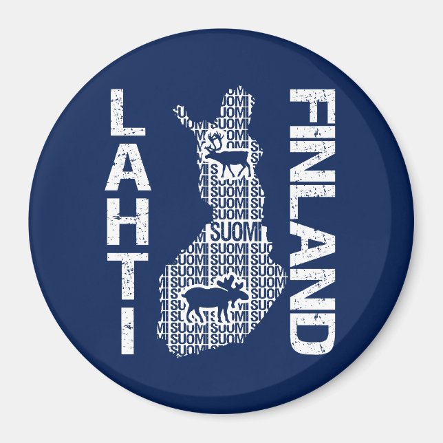 Aimant de la carte de la FINLANDE - Lahti (Devant)