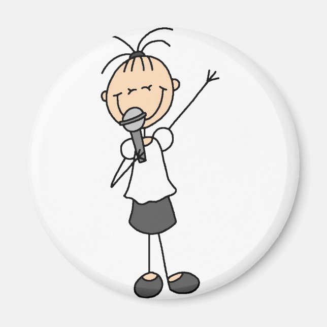 Aimant de la chanteuse de silhouette (Devant)