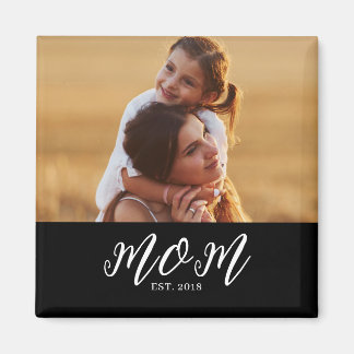 Aimant de la fête des mères avec photo de maman ét