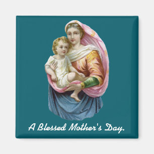 Aimant de la fête des Mères Marie tenant Jésus