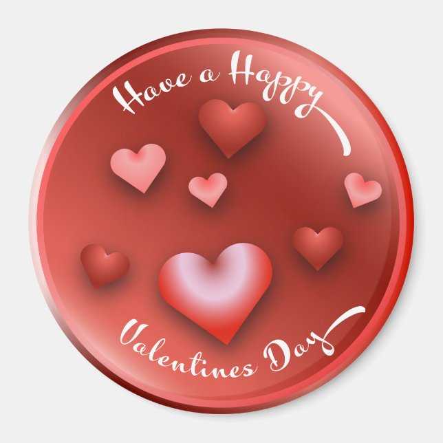 Aimant de la Saint-Valentin heureux (Devant)