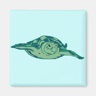 Aimant de la tortue de mer de honu vert bleu