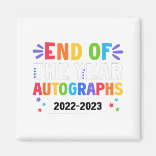Aimant De L'Année Autographes 2023 Enseignant Jour Dernie