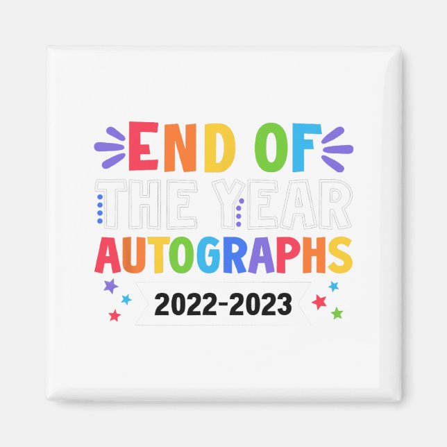 Aimant De L'Année Autographes 2023 Enseignant Jour Dernie (Devant)