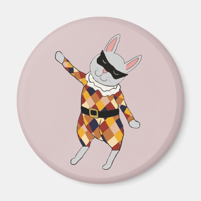 Aimant de lapin de harlequin de danse (Devant)