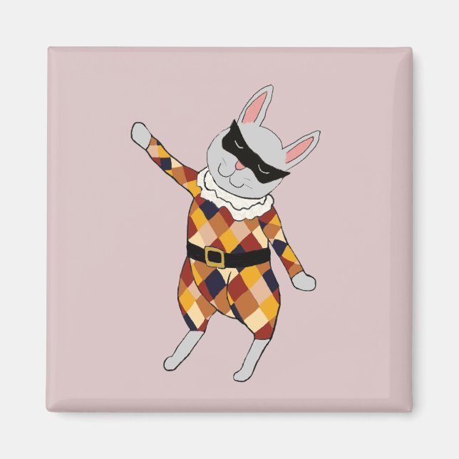 Aimant de lapin de harlequin de danse (Devant)