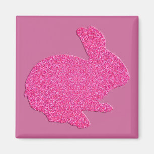 Aimant de lapin de Pâques en silhouette avec paill