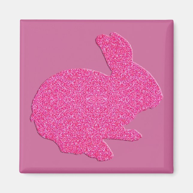 Aimant de lapin de Pâques en silhouette avec paill (Devant)
