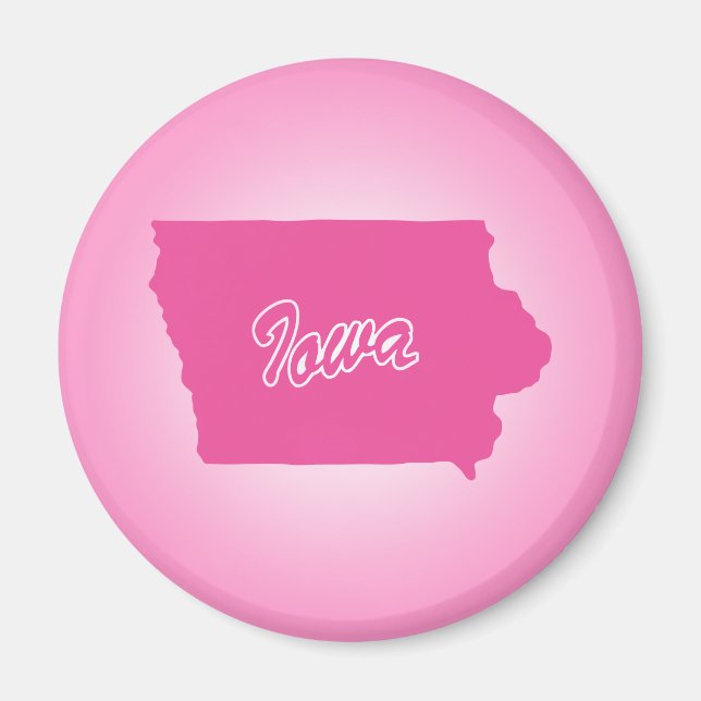 Aimant de l'État rose Iowa (Devant)