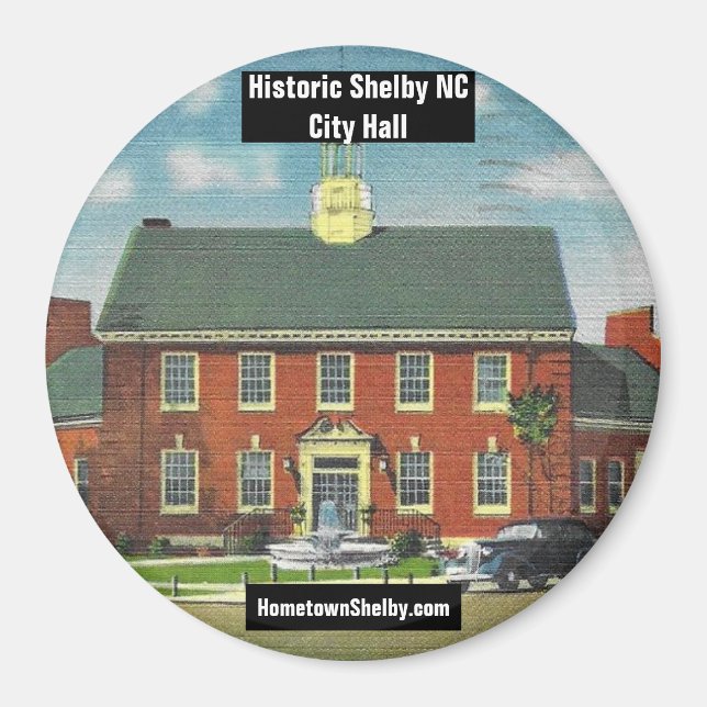 Aimant de l'hôtel de ville historique de Shelby NC (Devant)