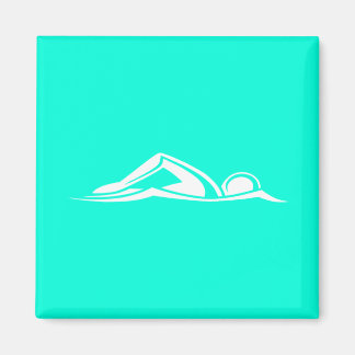 Aimant de logo de natation Turquoise
