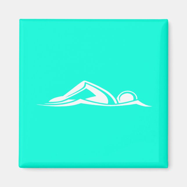 Aimant de logo de natation Turquoise (Devant)
