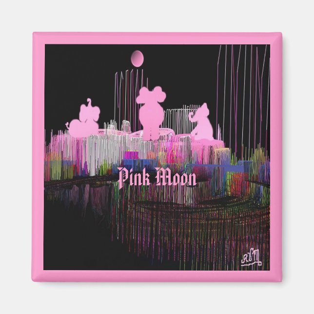 Aimant de lune rose (Devant)