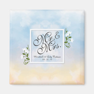 Aimant de M. et de Mme Elegant Frame Wedding  