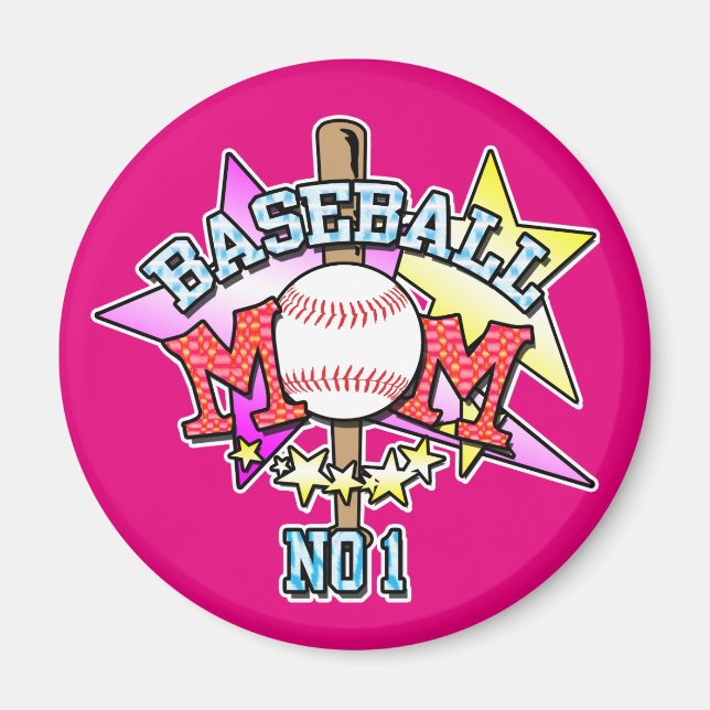 Aimant de maman de baseball (Devant)