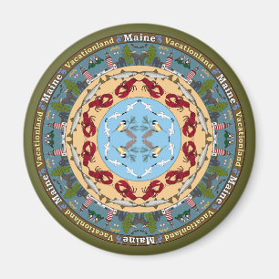 Aimant de mandala d'état du Maine