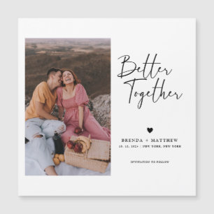 Aimant de mariage à photo minimaliste moderne pour