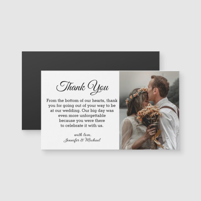 aimant de mariage chic classique élégant merci (Devant / Derrière)