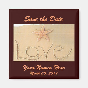 Aimant de mariage d'AMOUR de plage