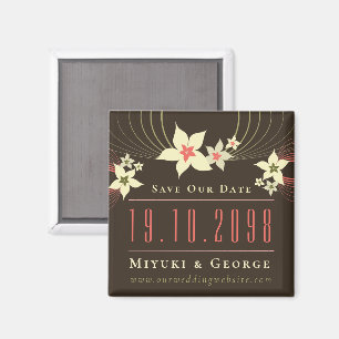 Aimant de mariage de plage Frangipanier rose à sau