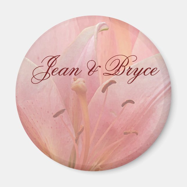 Aimant de mariage Lys Tigre Rose (Devant)