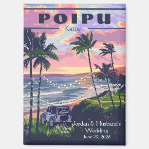 Aimant de mariage personnalisé Poipu Kauai  2