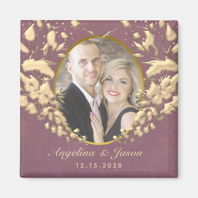 Aimant de mariage photo (Devant)