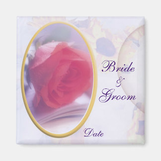 Aimant de mariage Rose encadré