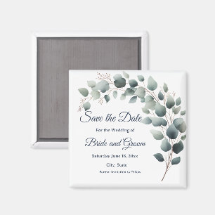 Aimant de mariage simple Eucalyptus pour annoncer