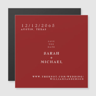 Aimant de mariage simple rouge rubis, Date à reten