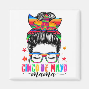 Aimant De Mayo Mama Messy Bun Cheveux Mexicaine Maman Mèr