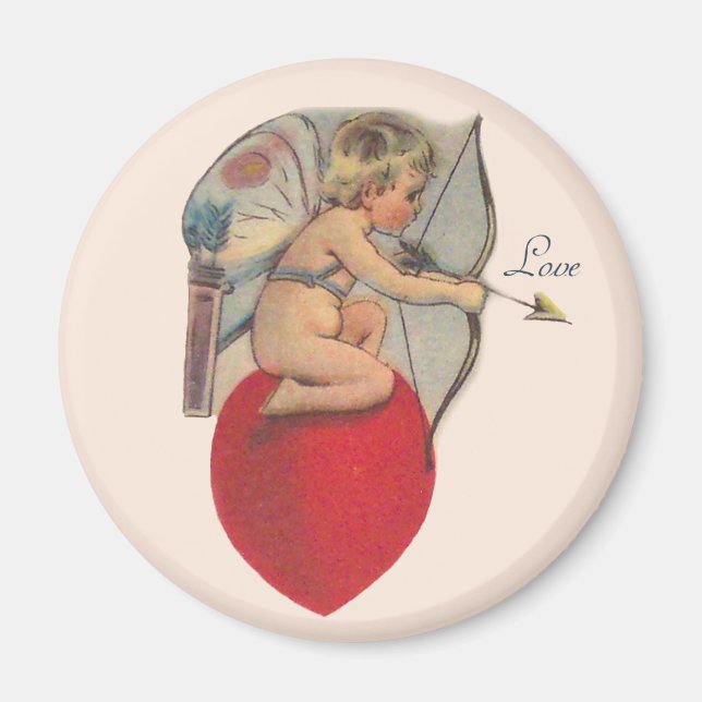 Aimant de message de la Saint-Valentin de Cupidon (Devant)