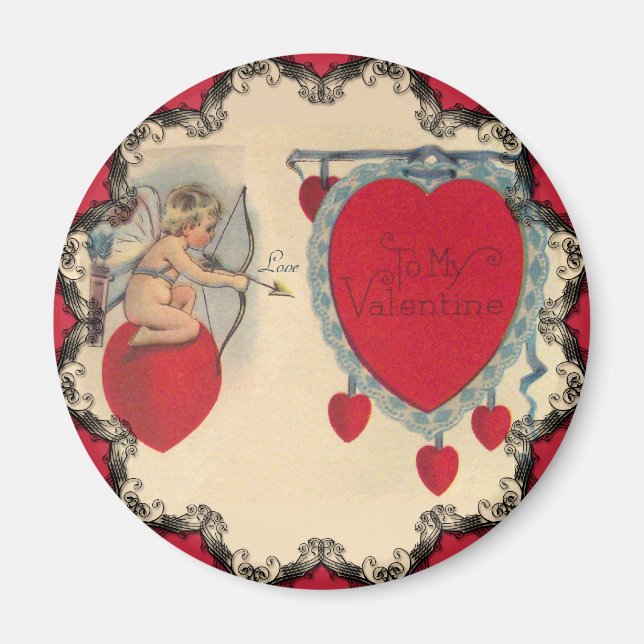 Aimant de message de la Saint-Valentin de Cupidon (Devant)