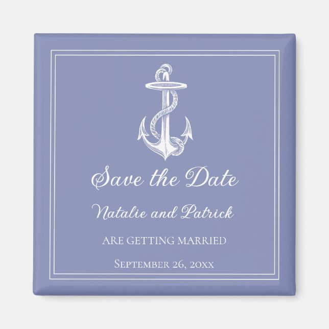 Aimant de mise à jour de date de mariage Ancre Nau (Devant)