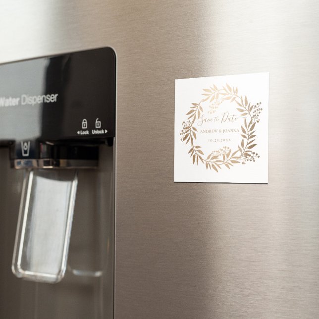 Aimant de Monogramme Or Personnalisé Élégant (Créateur téléchargé)