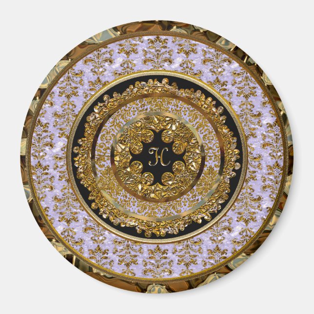 Aimant de monogramme victorien Abbigail Edeline (Devant)