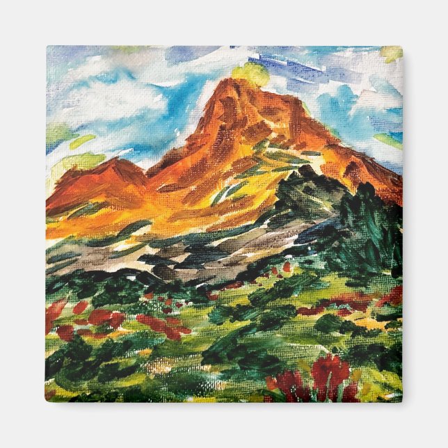 Aimant de montagne à l'aquarelle (Devant)