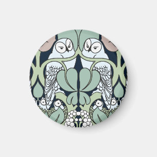 Aimant de motif de nid de hibou de Nouveau d'art