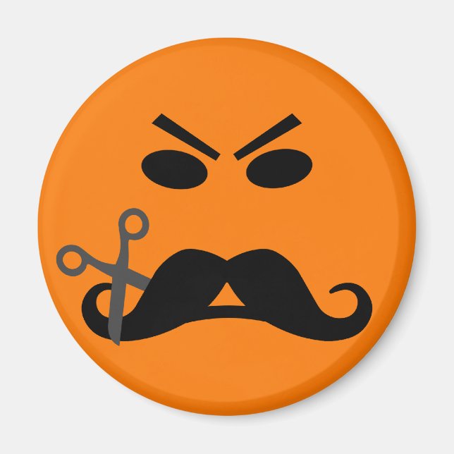 Aimant de Moustache en colère (Devant)