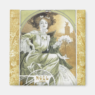 Aimant de Mucha :  Alphonse Mucha - art Nouveau