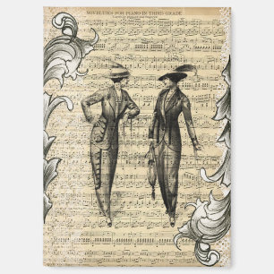 aimant de musique pour dames vintage