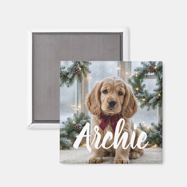 Aimant de Noël avec photo personnalisée (Recto/Verso)