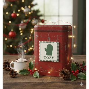 Aimant de Noël Chausson Cosy Vert Rustique