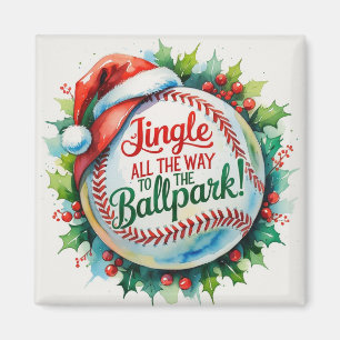 Aimant de Noël de baseball - Décor sportif festif
