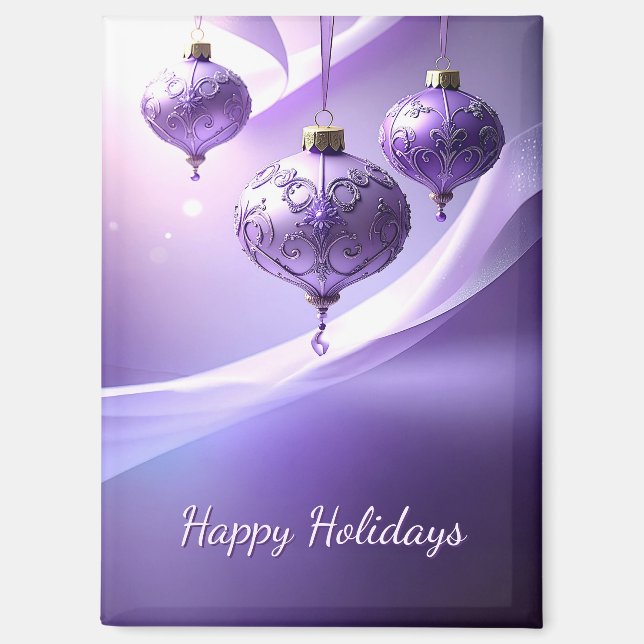 Aimant de Noël Décoratif Violet (Recto)
